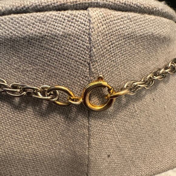 Vintage Silver Chain Wrapped Ships Wheel Nautical Necklace Pendant - Picture 5 of 7